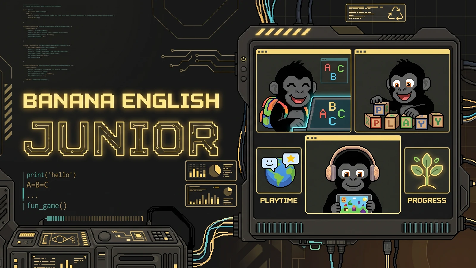 Баннер детской программы Junior Banana English